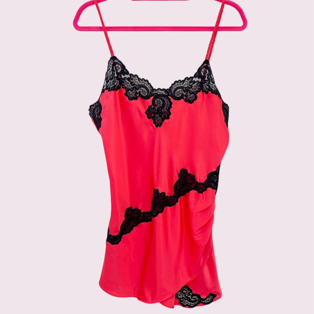 Vintage VS black pink slip dress